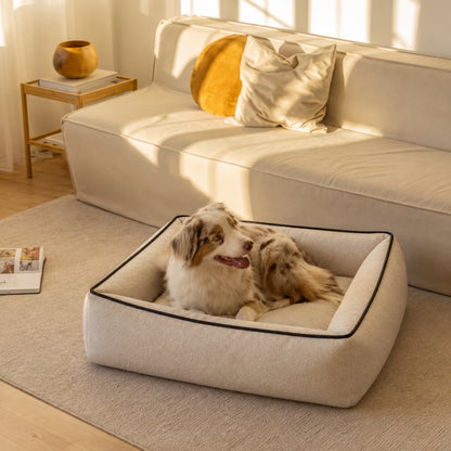Elan pet bed showing structured bolster sides