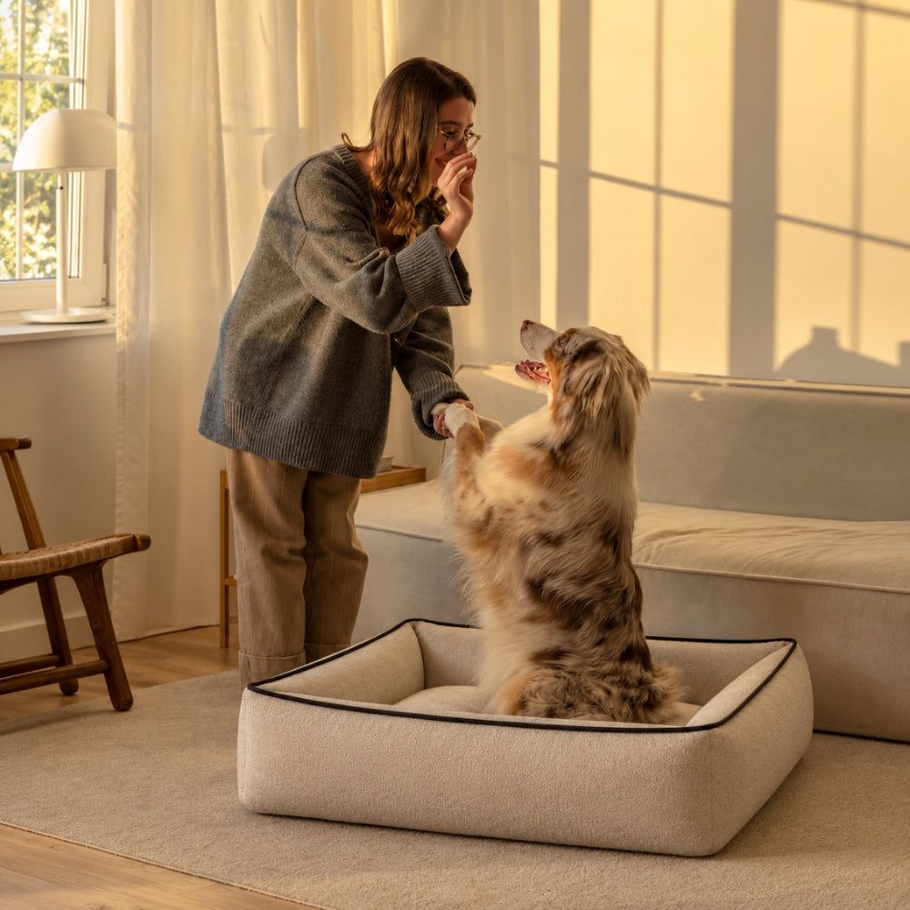 Elan luxury pet lounger bed in Small Medium Large and XL sizes