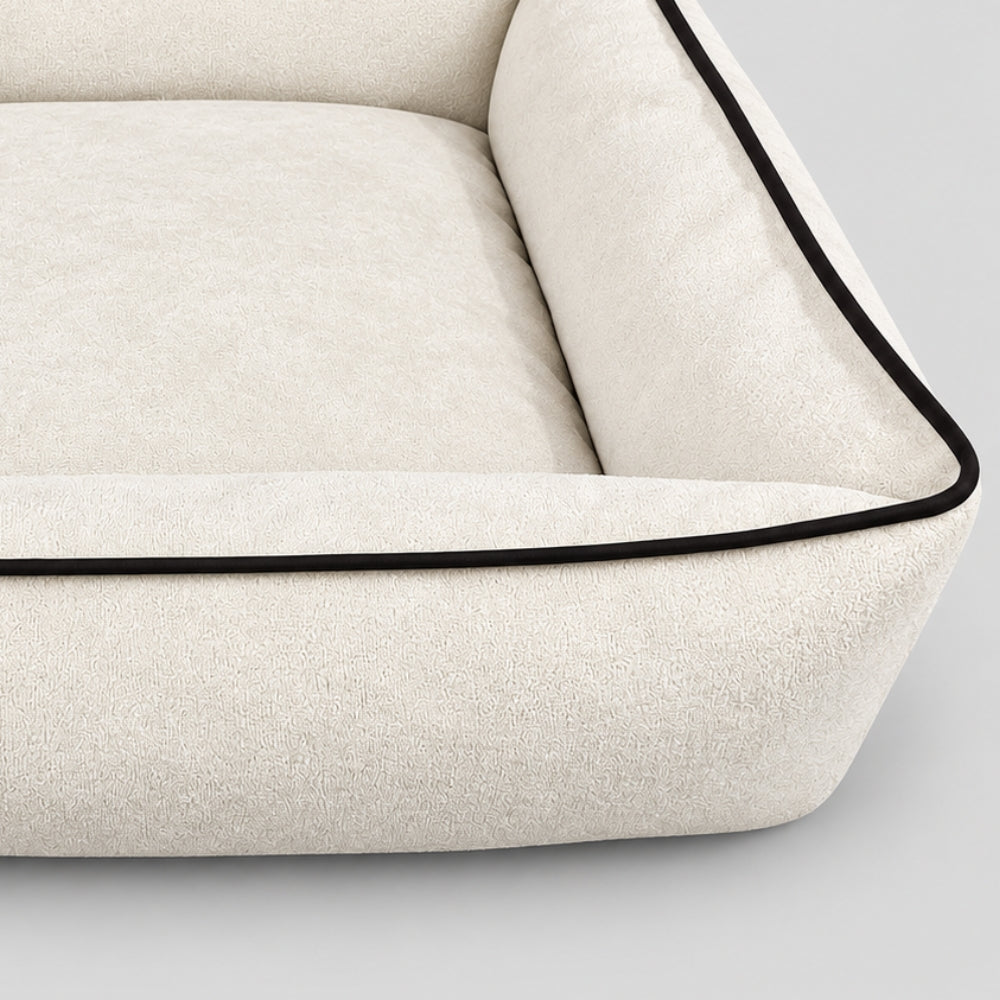 Elan premium bouclé pet lounger bed lifestyle shot