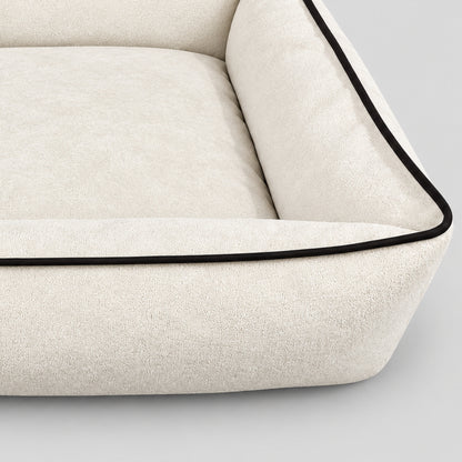 Elan premium bouclé pet lounger bed lifestyle shot